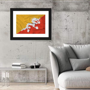 Waving Bhutan Flag Wall Art