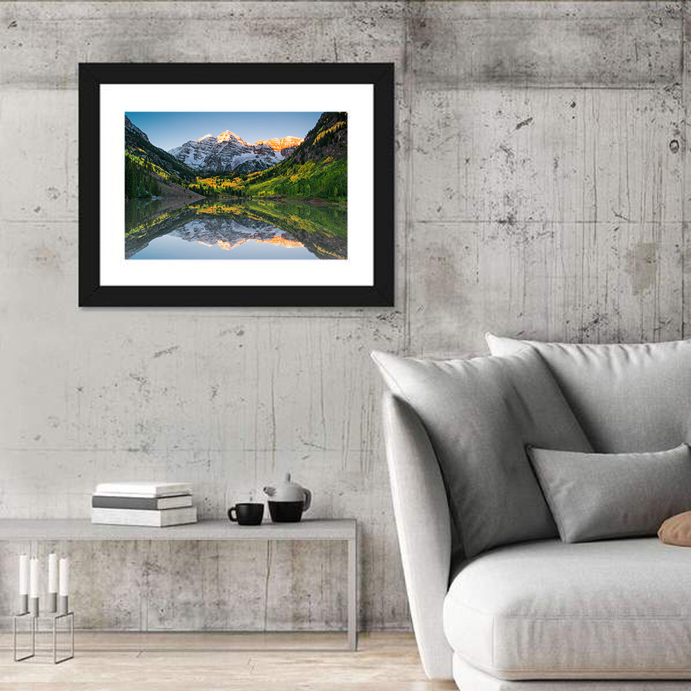 Maroon Bells Sunrise Reflection Wall Art