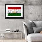Tajikistan Flag with Crown Emblem Wall Art