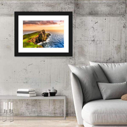 Sunset at Neist Point Lighthouse Wall Art