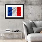 French Flag Tricolor with Folded Texture Wall Art