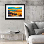 Sunset Boat on Lake Wall Art