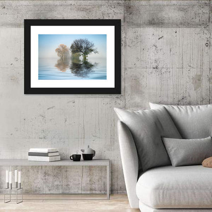 Misty Lake Reflection Wall Art