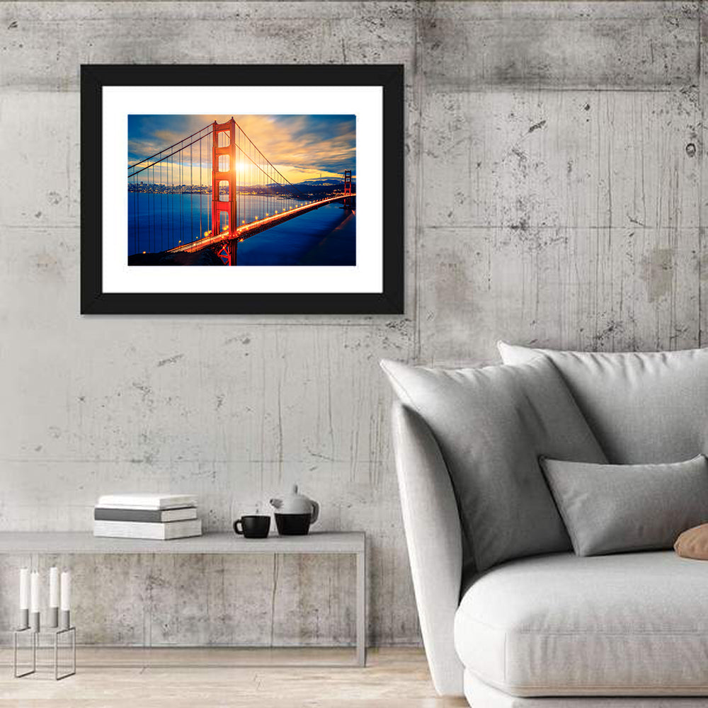 Sunrise Over Golden Gate Bridge Wall Art