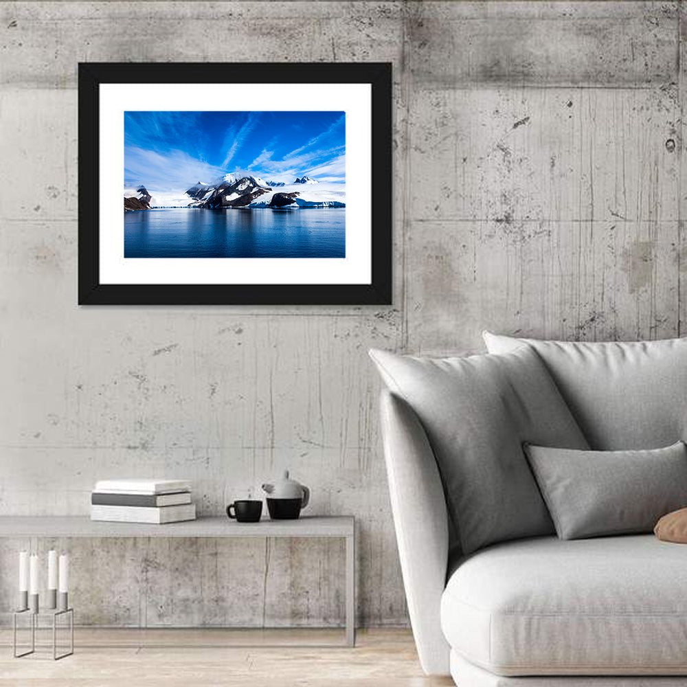 Antarctic Glacier Reflection Wall Art in a room, landscape