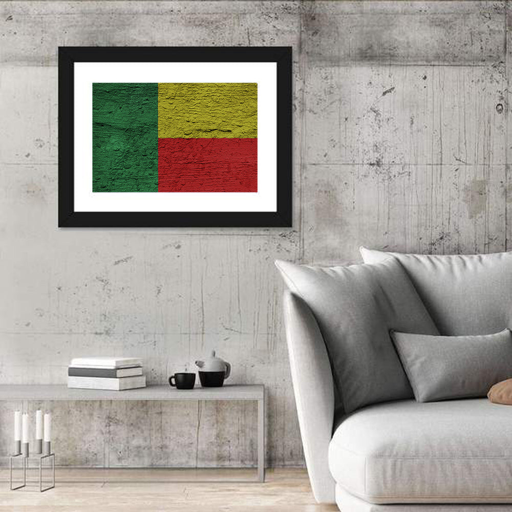 Flag of Benin Wall Art in a room, landscape