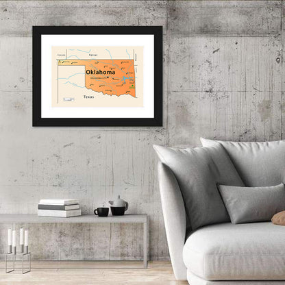 Oklahoma Map Wall Art