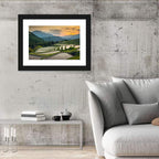 Sunset Over Japanese Rice Terraces Wall Art