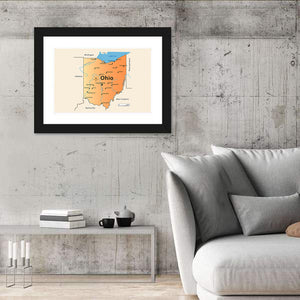 Ohio Map Wall Art