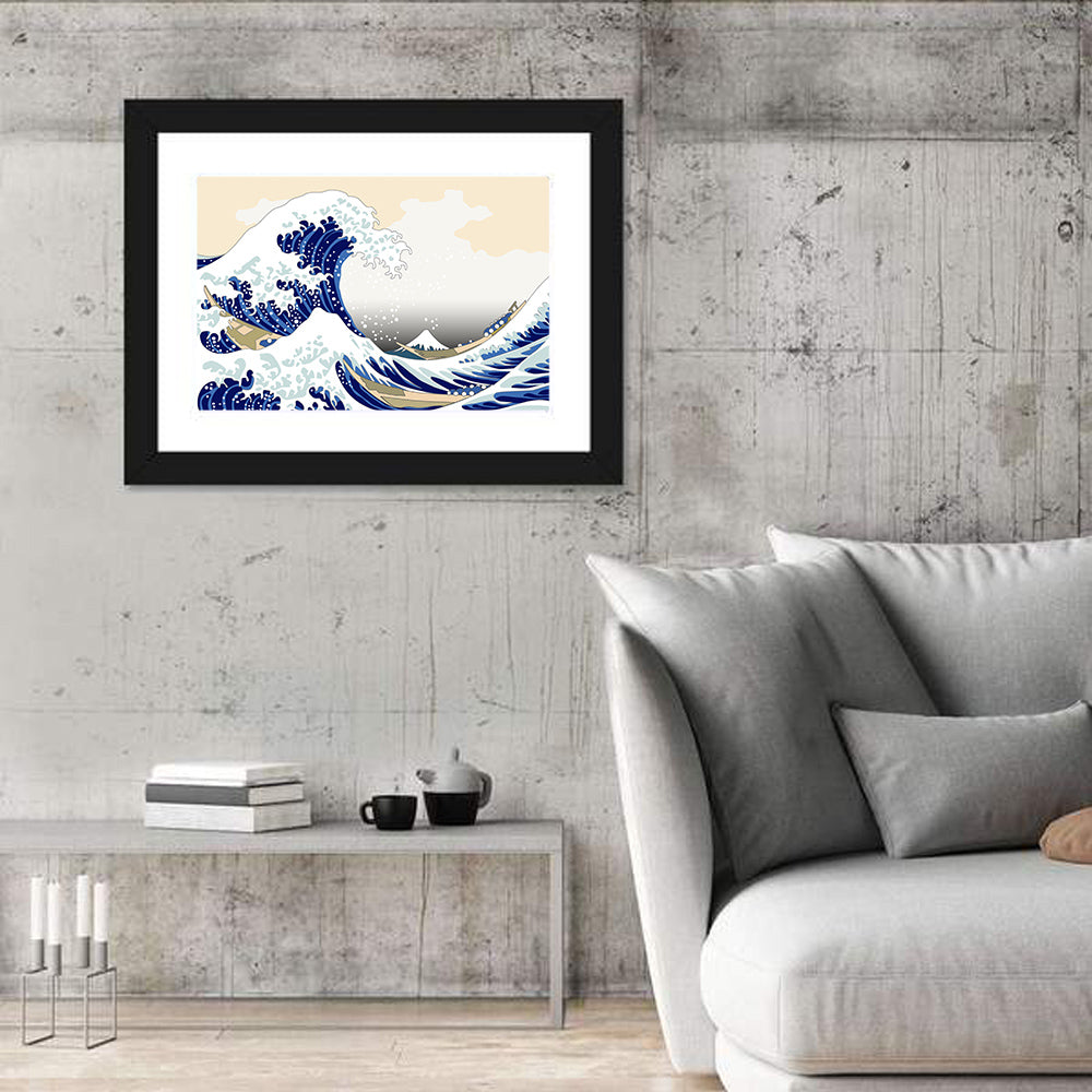 Hokusai Wave Illustration Wall Art