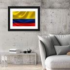 Colombian Flag with Rippling Texture Wall Art