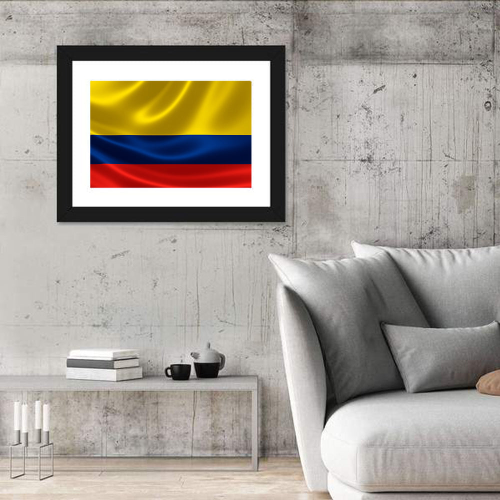Colombian Flag with Rippling Texture Wall Art