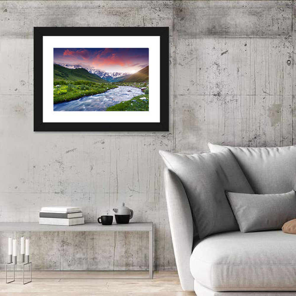Stream at Foot of Mount Shkhara Wall Art