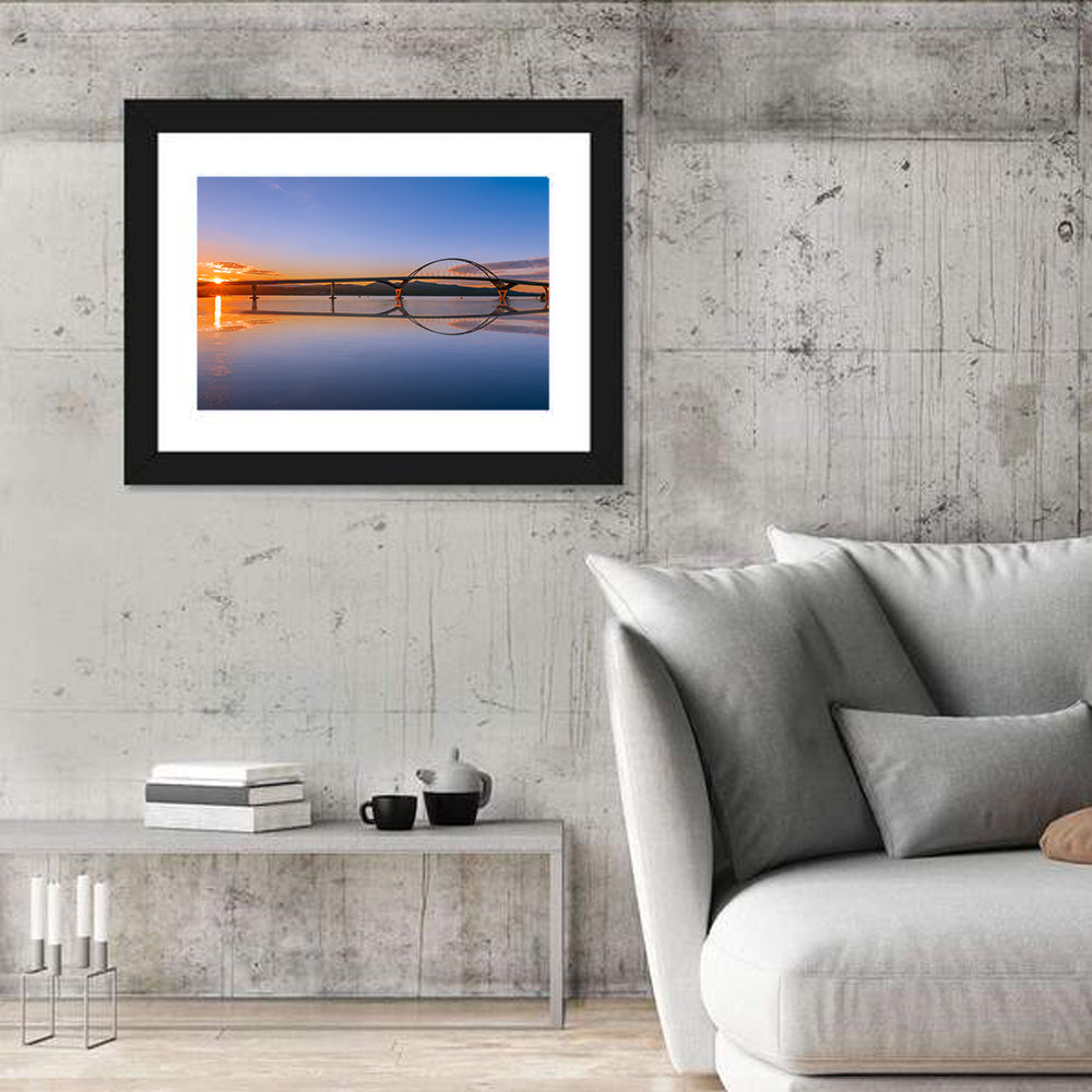 Champlain Bridge at Sunset Wall Art in a room, landscape