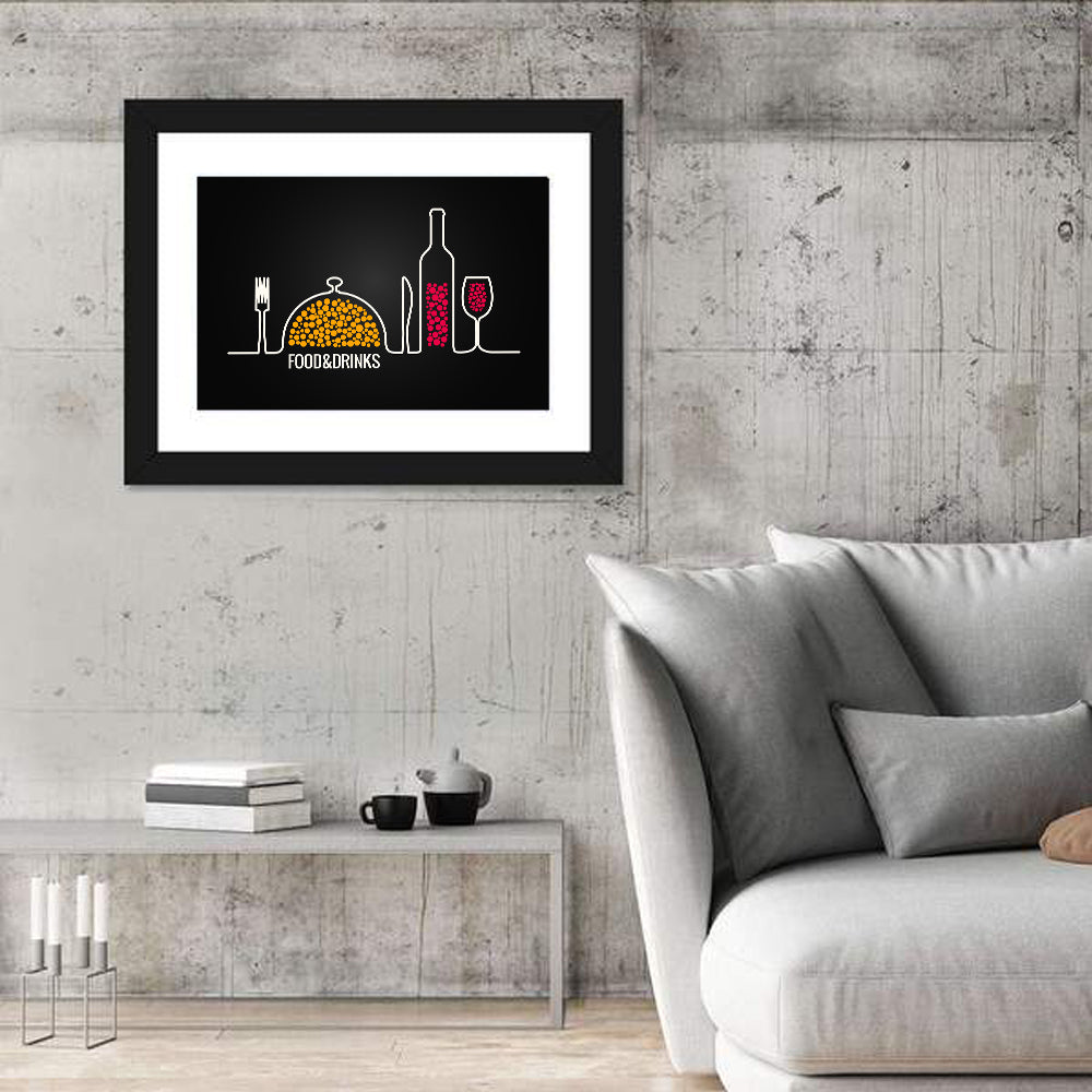 Minimalist Food and Drink Line Wall Art