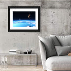 Ice Planet with Crescent Moon Wall Art