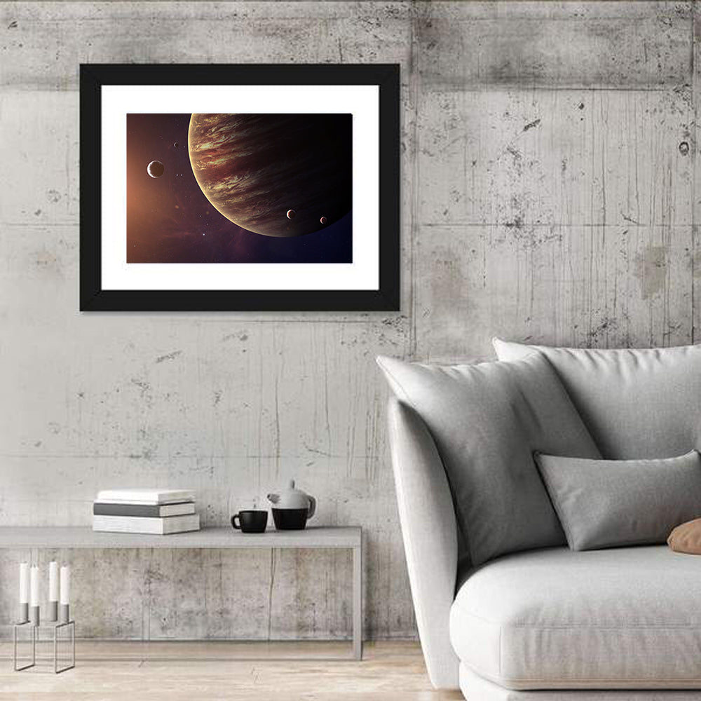 Jupiter from Space Wall Art in a room, landscape