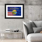 United States and Montana Flag Wall Art