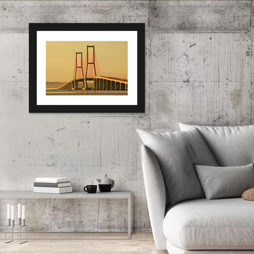 Suramadu Bridge at Golden Hour Wall Art