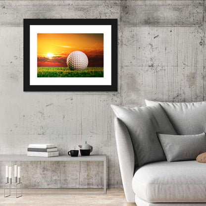 Golf Ball at Sunset Wall Art