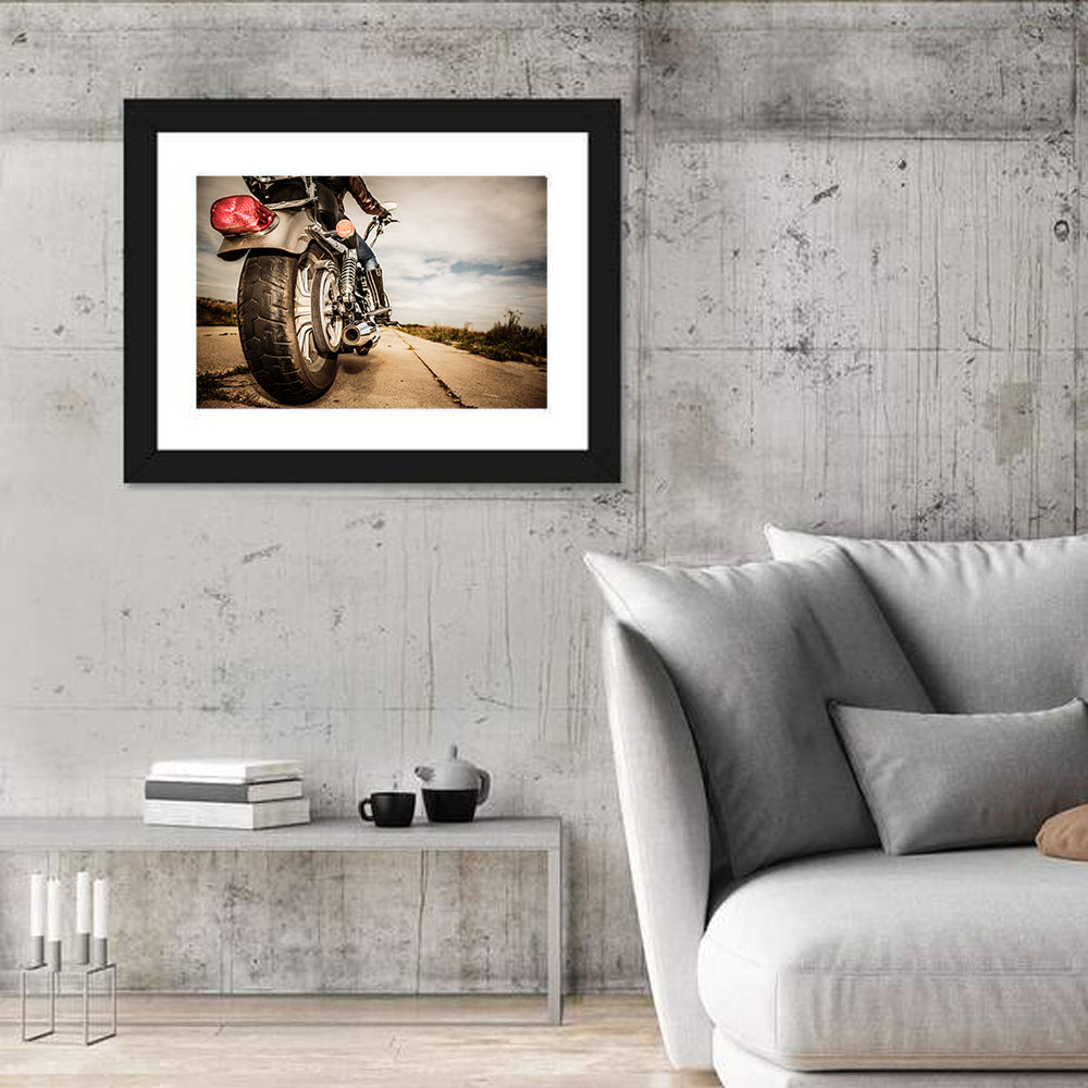 Low Angle Motorcycle Rear View Wall Art