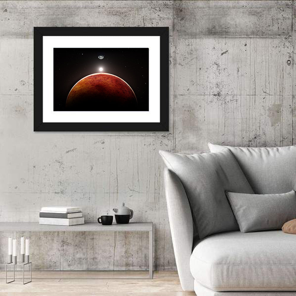 Mars with Moon Wall Art