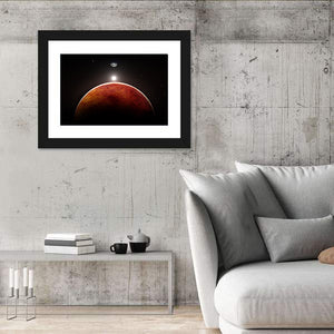 Planet Mars With Moon Wall Art