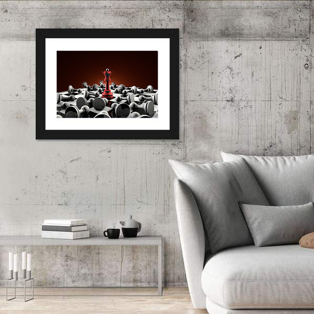 Red Queen Chess Composition Wall Art