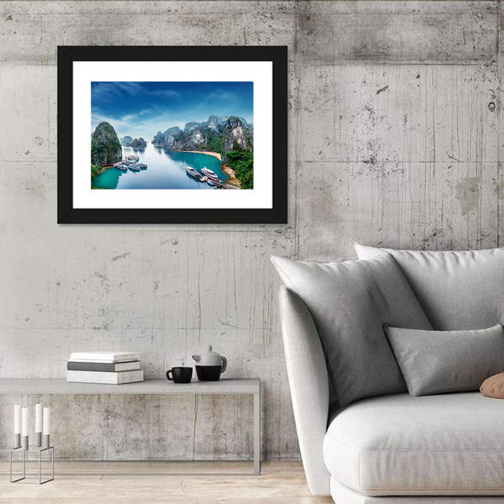 Ha Long Bay Karst Panorama Wall Art in a room, landscape