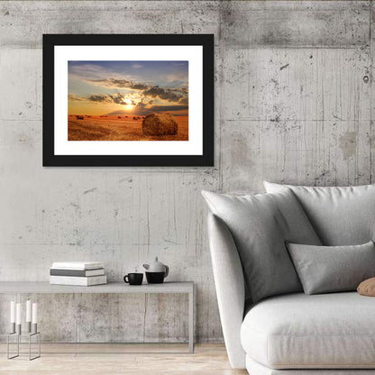 Golden Hour Hay Bale Wall Art