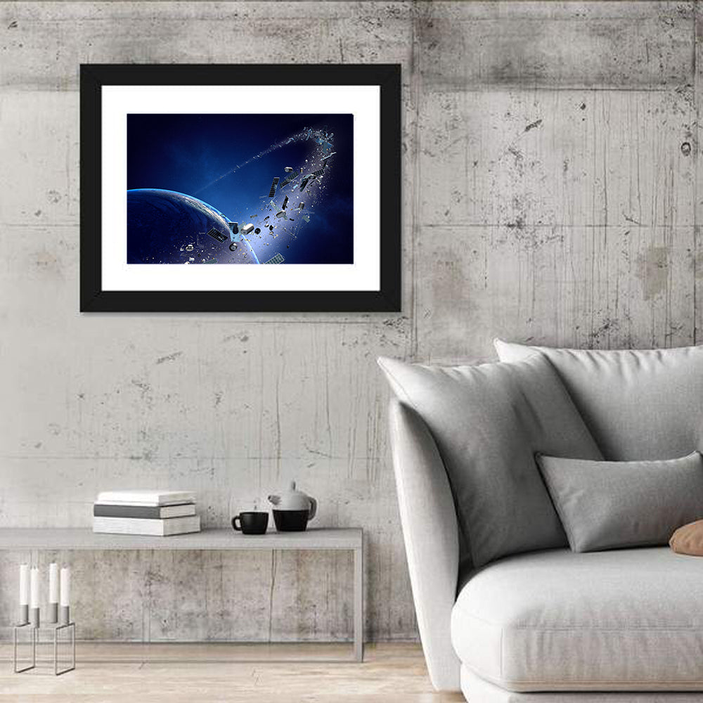 Orbital Debris Around Earth Wall Art