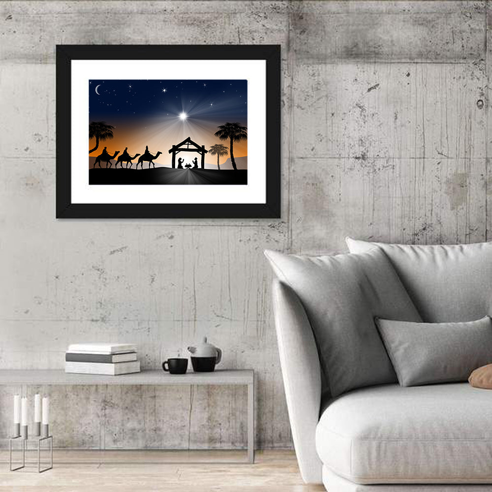 Desert Nativity Silhouette Wall Art