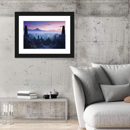 Misty Sunrise at Borobudur Wall Art