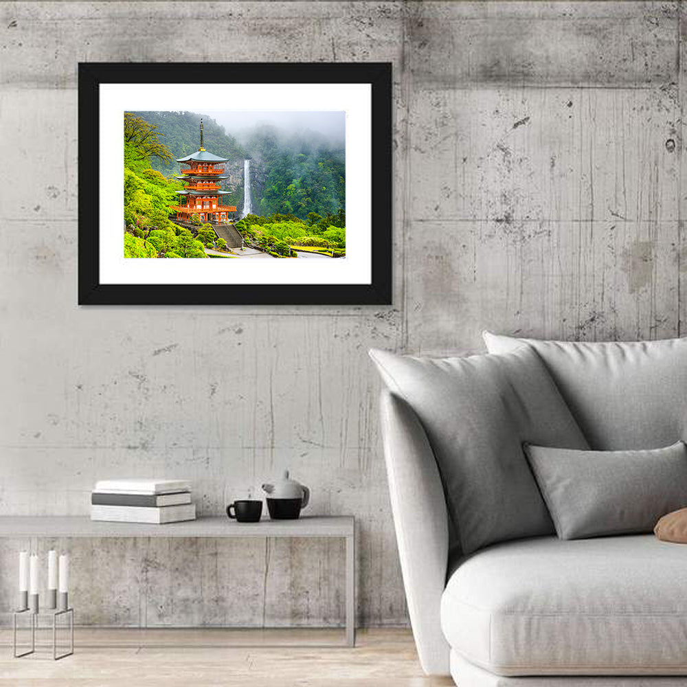 Seiganto-ji Pagoda at Nachi Falls Wall Art in a room, landscape