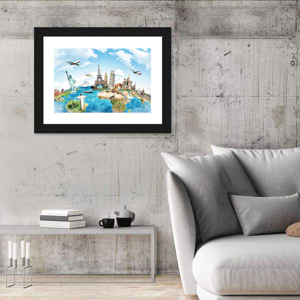 Travel The World Monument Wall Art