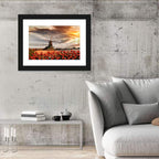 Dutch Windmill with Red Tulips Wall Art