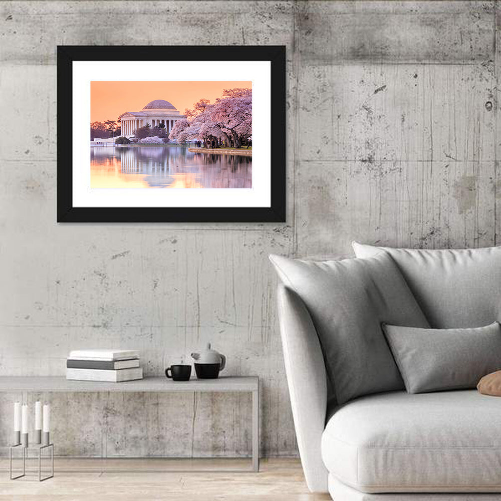 Jefferson Memorial with Cherry Blossoms Wall Art
