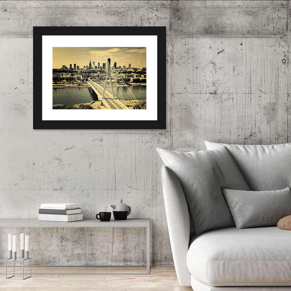 Warsaw Bird's-eye View Wall Art in a room, landscape