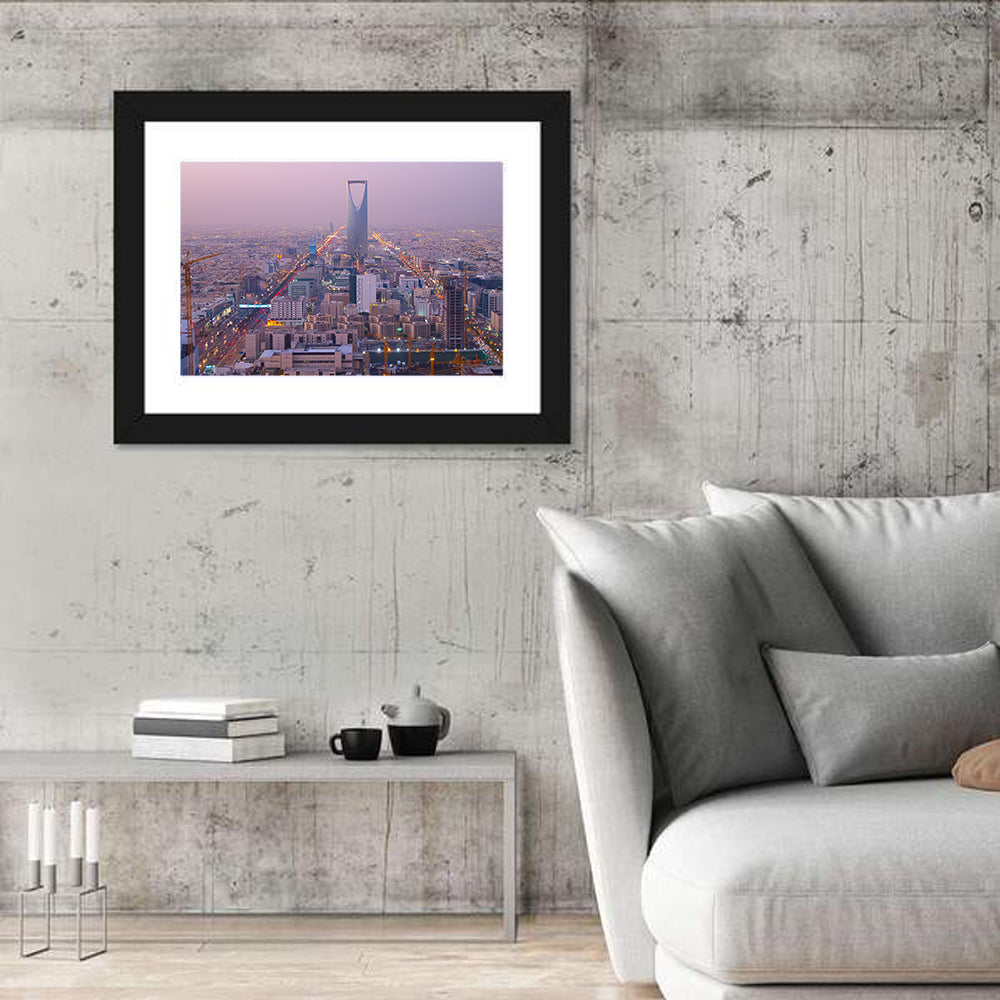Kingdom Centre Riyadh at Dusk Wall Art in a room, landscape