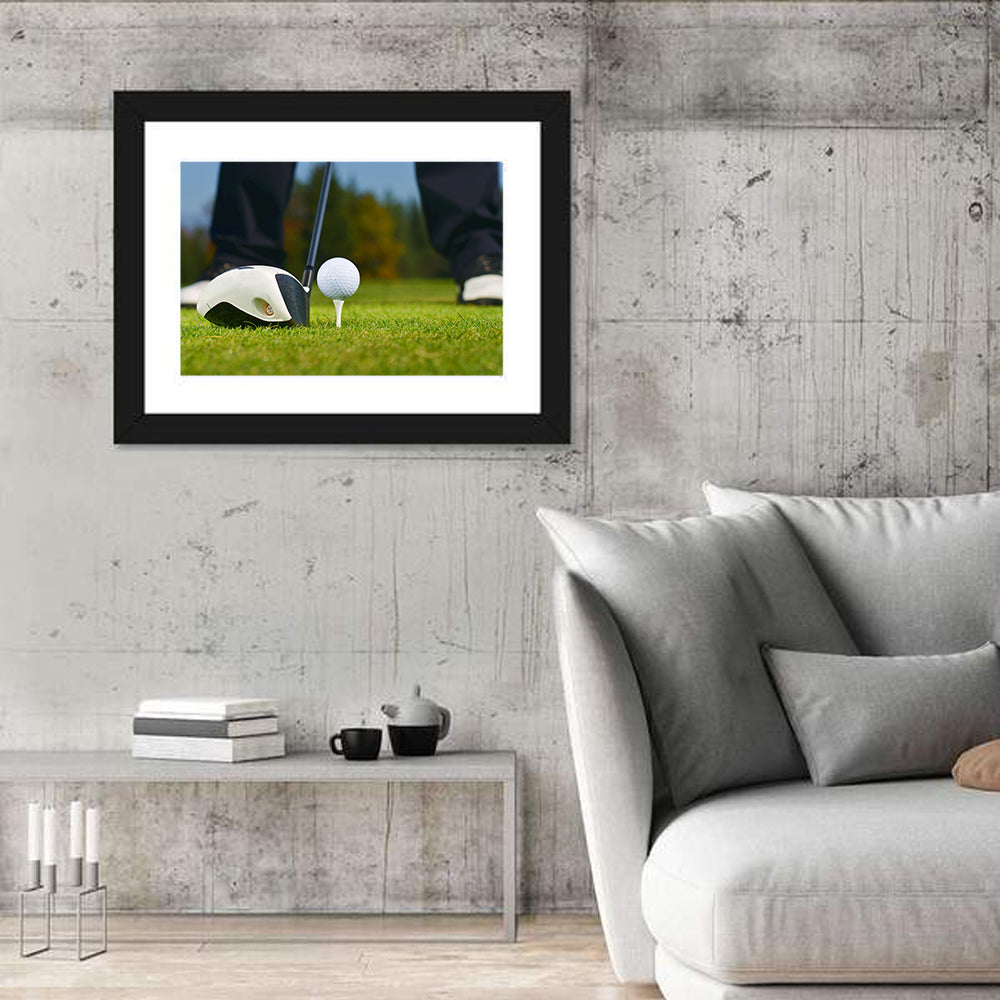 Golf Ball and Club Close Up Wall Art