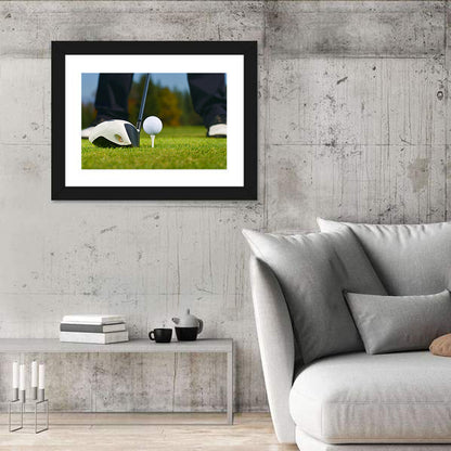 Golf Ball and Club Close Up Wall Art
