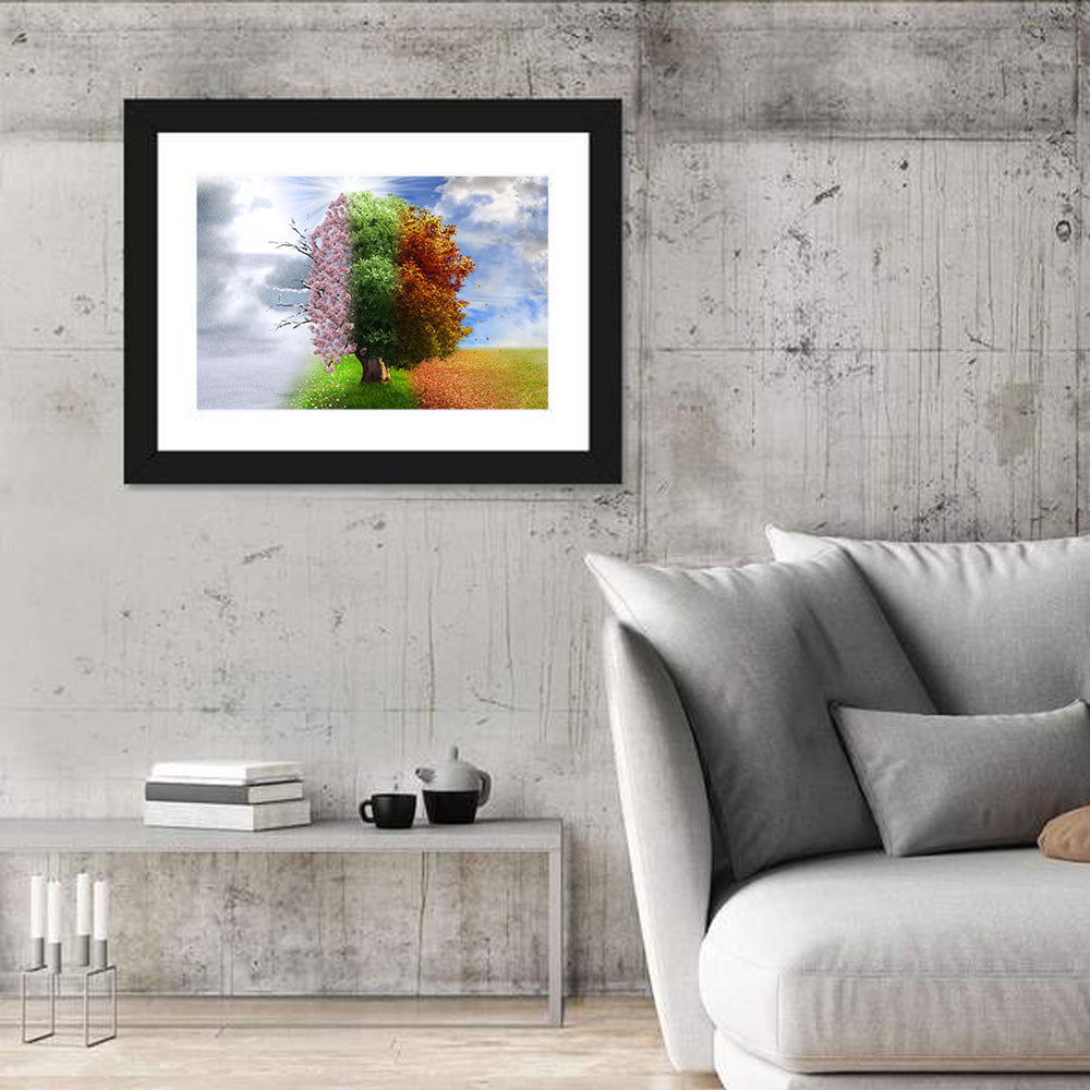 Tree Through Four Seasons Wall Art