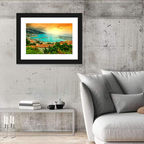 Azur Coast Golden Hour Bay Wall Art