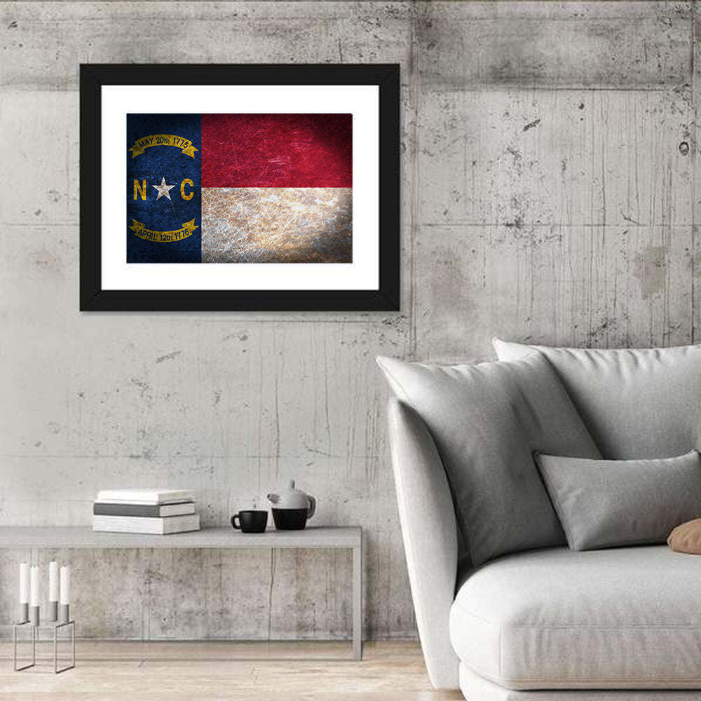 Vintage North Carolina State Flag Wall Art
