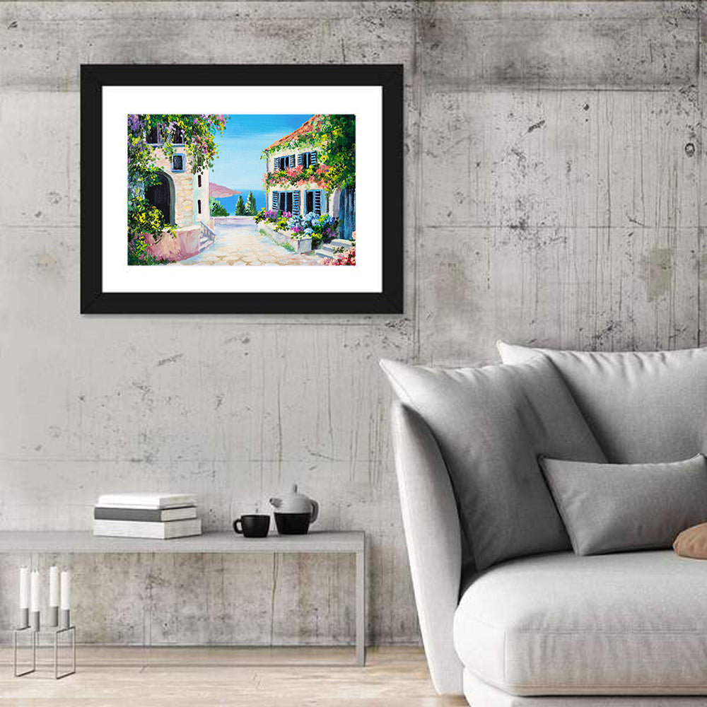 Cobblestone Path to the Sea Wall Art in a room, landscape