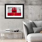 Gibraltar Flag with Castle and Key Wall Art