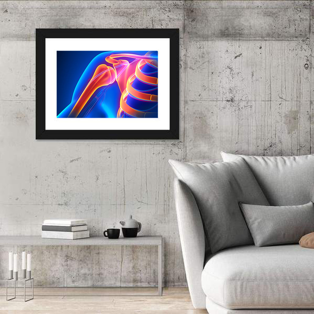 Shoulder Pain Anatomy Study Wall Art in a room, landscape