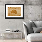 Vintage Grunge Map of Australia Wall Art