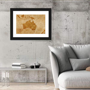 Grunge Australia Map Wall Art