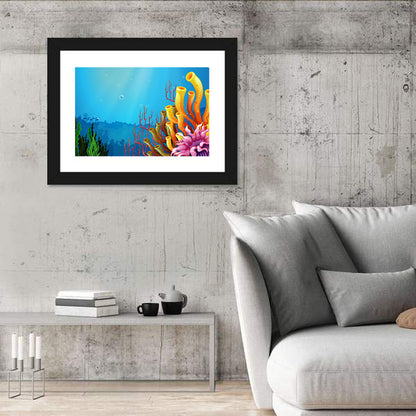 Undersea Coral Reef Illustration Wall Art